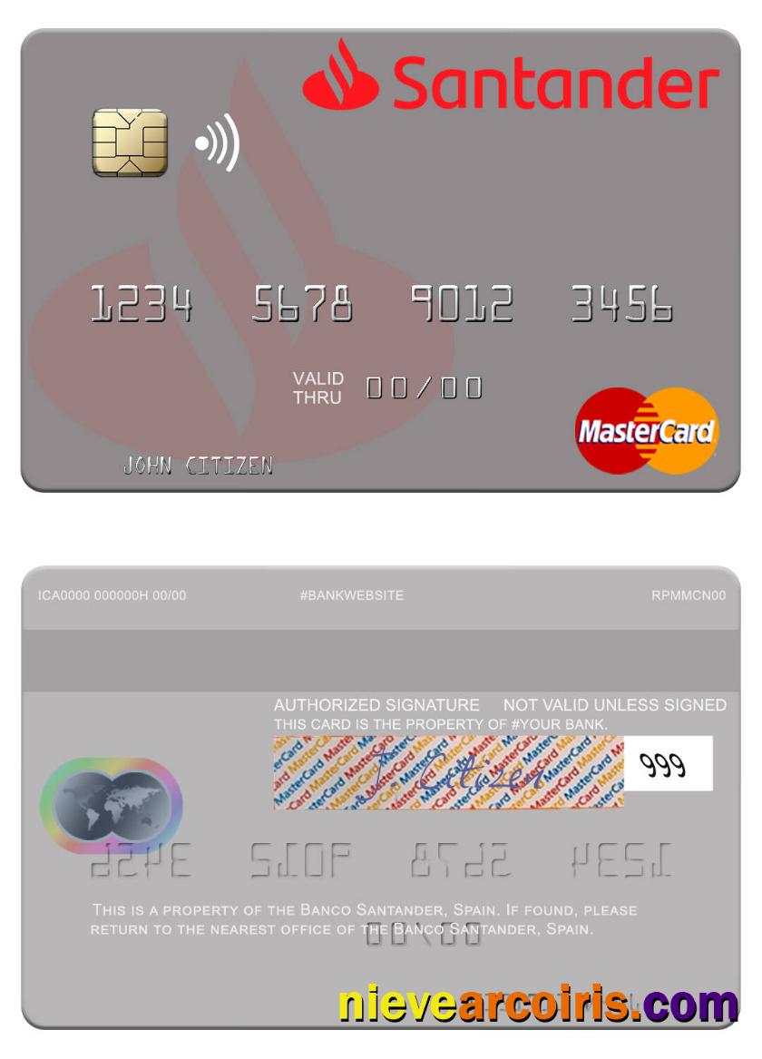 Spain Banco Santander mastercard